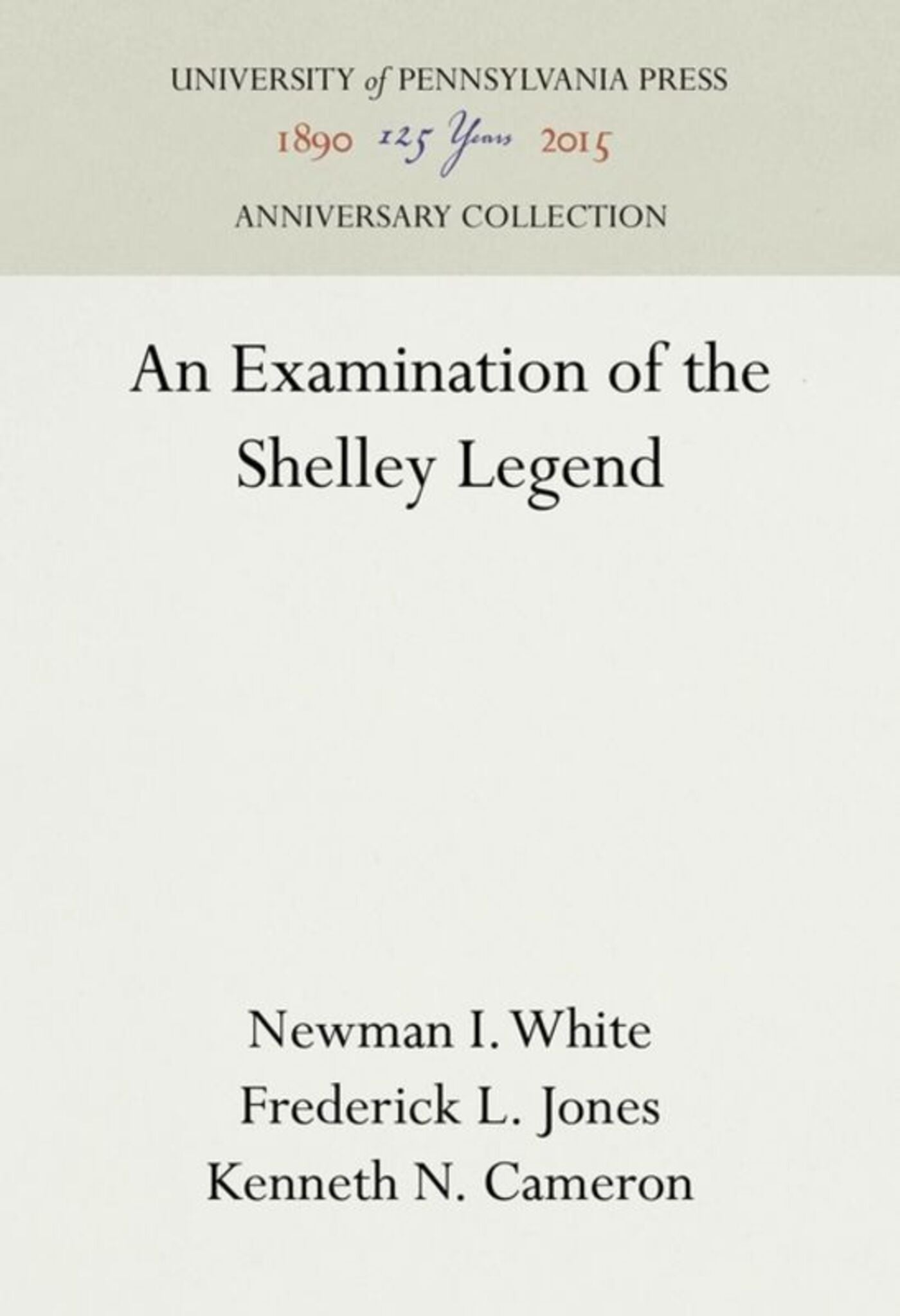 Cover image for An Examination of the Shelley Legend ISBN 9781512808490